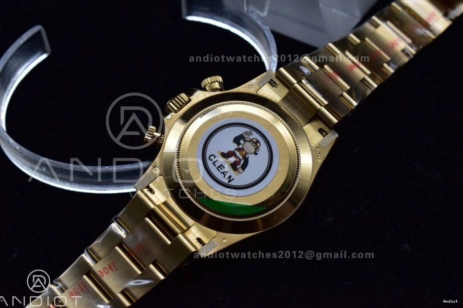 Best 1:1 Black Markers Clean 116505 Bracelet Daytona Edition V2 YG Dial SA4130 on YG 0212